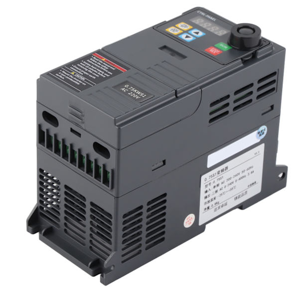 Frekvensomriktare 1 till 3-fas vektoromvandlare växelriktare 220-240V Ingång 0-240V Utgång 0,75kw 4A
