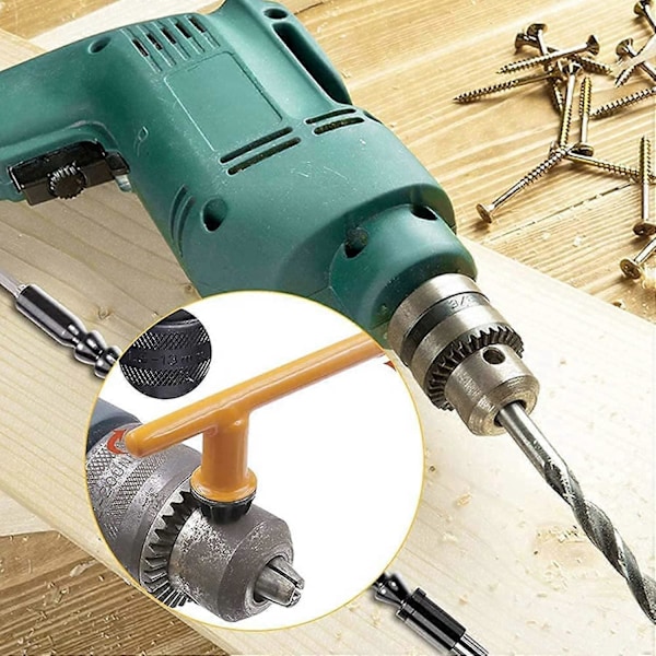 Reservedeler Chuck Nøkkel, Gummibelagt Chuck Nøkkel, 6mm 10mm 13mm 16mm 20mm, for Slagbor Drill Klemmeverktøy, Elektriske Bor