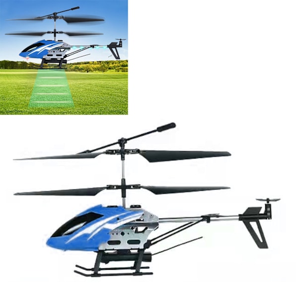 2,4 GHz fjärrkontrollhelikopter med kamera Mini RC Copter Flygplan Modell Leksak för barn Vuxna Nybörjare Blå