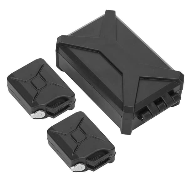 1/10 Mini Simulation Lastbil Værktøjskasse Brændstoftank til Wrangler Jeep RC Simuleret Bil Sort