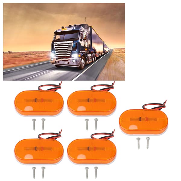 5 stk 6LED 12V sidemarkeringslys for lastebilhenger Praktisk tilbehør (gul)