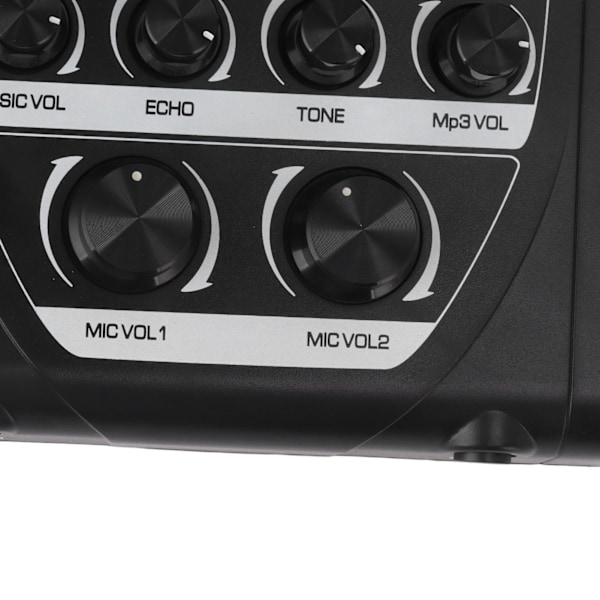 F8 Mixer Utomhus Karaoke Mikrofon Med Bluetooth Inspelning Svart Hemma Mixer 100‑240V EU-kontakt