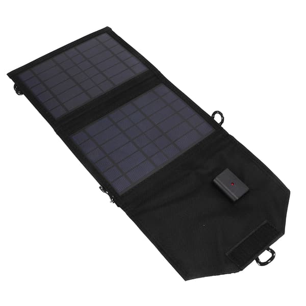 Sammenfoldelig solpaneloplader polykrystallinsk silicium 7W 5V USB-port soloplader til udendørs aktiviteter