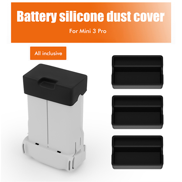 3 st dammskydd för batterikontakt, kompatibel med Mini 3 Pro-drönare, silikon, kortslutningsskydd, skyddande portlock, tillbehör