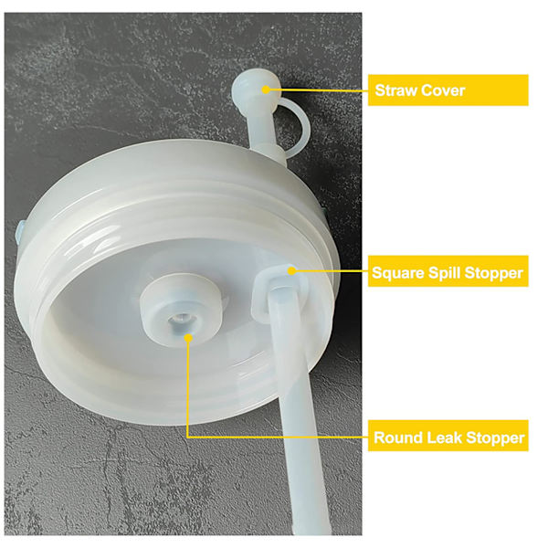 Kvadratiska spill proof-proppar, runda lock-proppar, silikonhalmlock, set med lock för muggar och flaskor