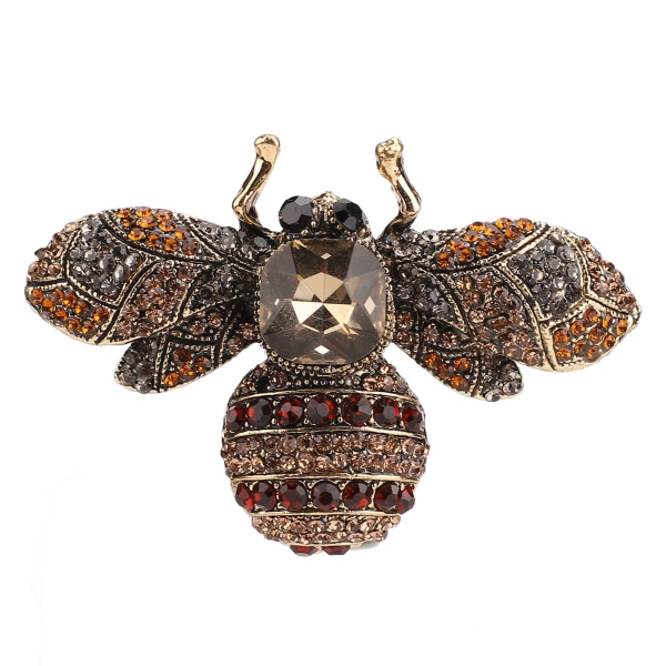 Brosje smykker Retro Bee Form Legering Attraktiv dekorativ Rhinestones Pin Ornament for Coat Dress Coffee