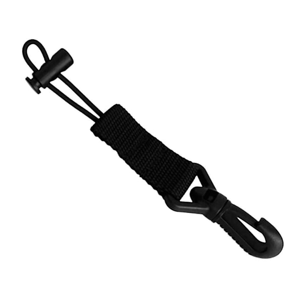 Mundstykkeholder til dykkerregulator med webbing og clips, sort
