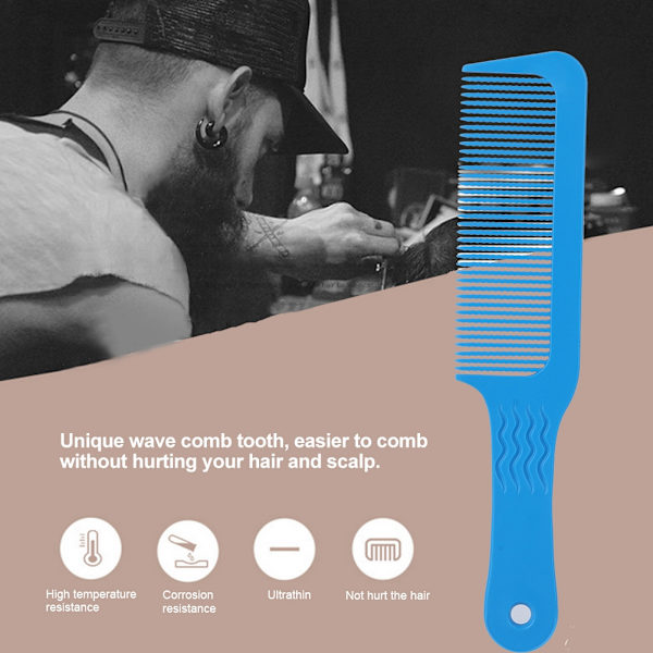 Profesjonell Salong Wave Tooth Hair Combs Frisør Styling Barber Stylist Tool Blå