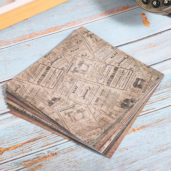 48 Ark DIY Skrapbokpapper Album Skrapbok Mönster Gratulationskort Junk Journal Kort Dekoratör