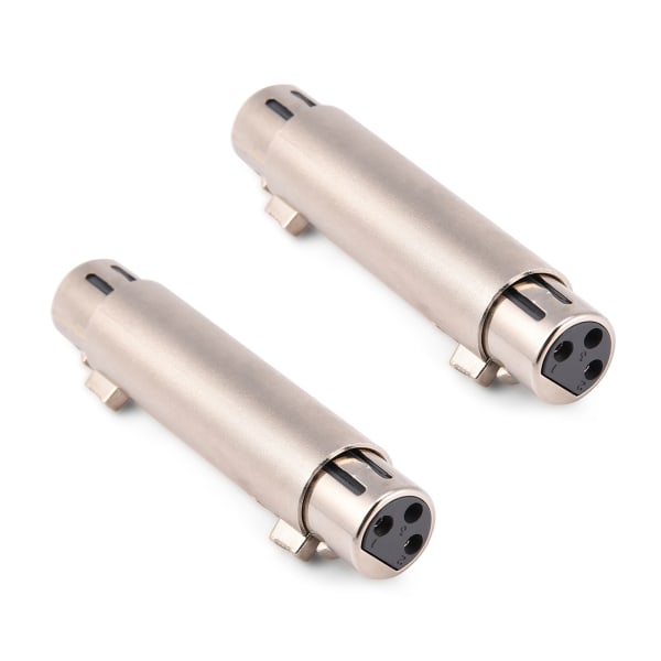 2st 3-stifts XLR hona till hona ljudmikrofon mikrofonadapterkontakt