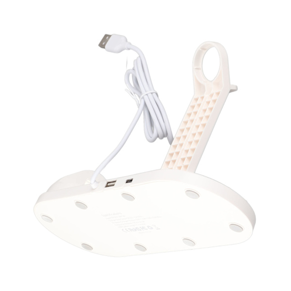 4 i 1 trådløs lader, hurtig trådløs ladestasjon, brakettstøtte for iPhone 14, for iWatch, for IOS-ørepropper, hvit