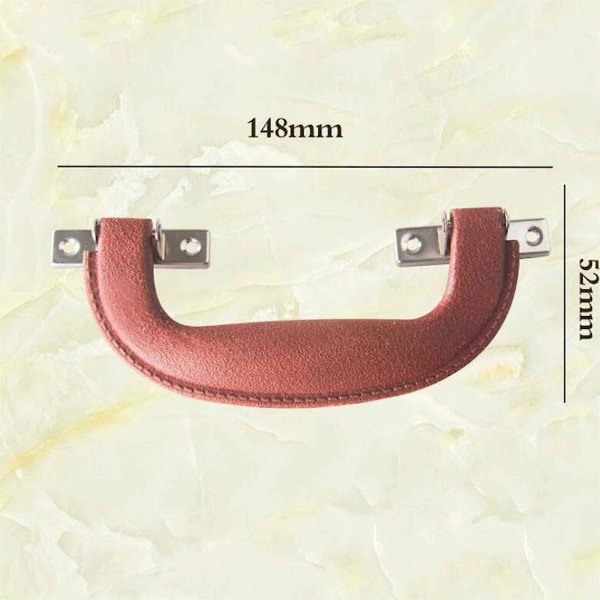 Vintage kofferthåndtak i brunt imitert skinn