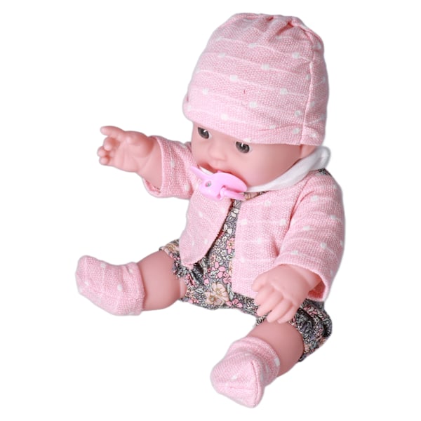 Realistisk Reborn Baby Doll Fashion 12in Tvättbar Vit Flicka Mjuk Kropp Leksak för Barn FödelsedagspresentQ12G-002C-026 Grå