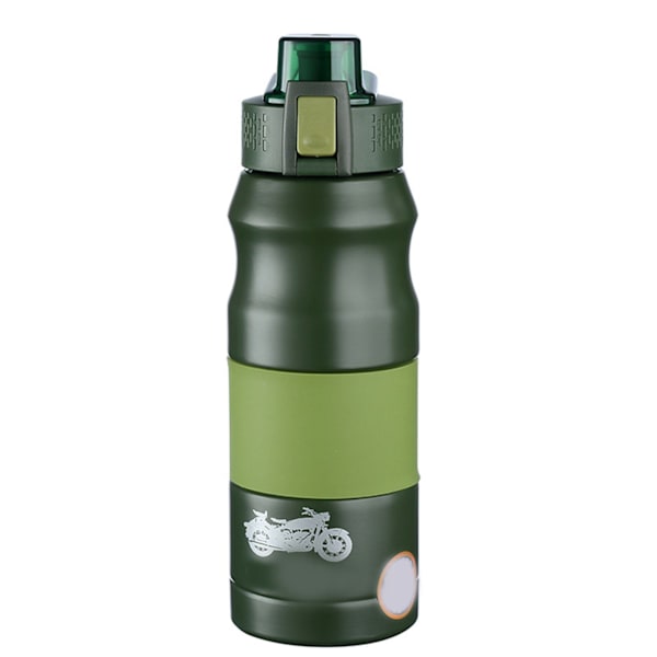 Ruostumattomasta teräksestä valmistettu termospullo, kannettava, suuri kapasiteetti, muodikas tyhjiötermospullo ulkokäyttöön, 680 ml, vihreä