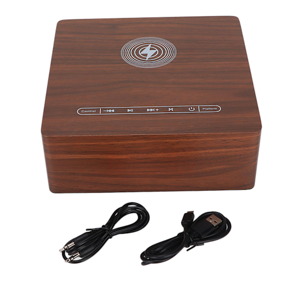 Alarm Clock Bluetooth Speaker Wooden Wireless Bluetooth Speaker for Bedroom Bedside OfficeBrown Wood Grain