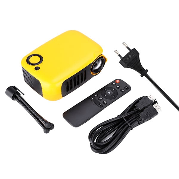 Mini kannettava koti 480*320 HD-resoluution videoprojektori keltainen lapsille 100-240V EU