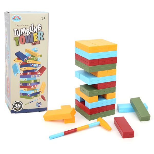 Barns pedagogiske plastblokker stablingsspill Tumbling Tower balanseringsbrettsett