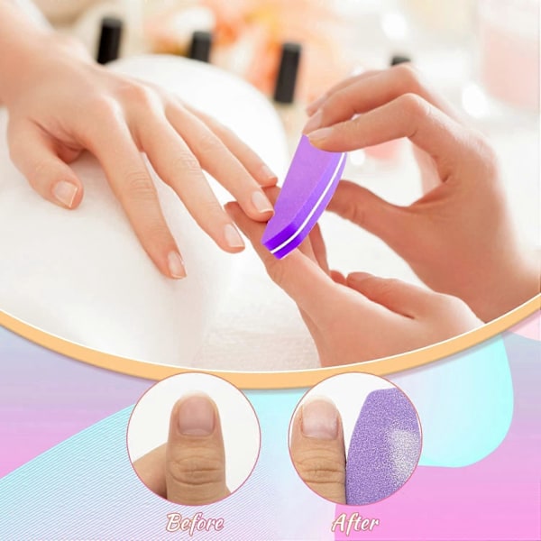 Neglebufferblokker, 20 stk. Mini Gel Neglebuffer, Profesjonell Bufferblokk for Naturlige Negler, Neglelakk Bufferblokk for Hjem og Salong Lilla