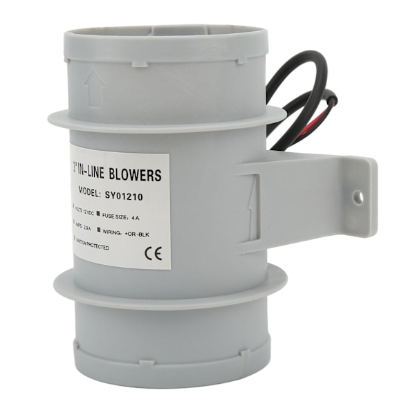 3 tommers ventilasjonsvifte, vifte med høy effektivitet og stabil ytelse, plast inline luftvifte for yacht RV DC12V