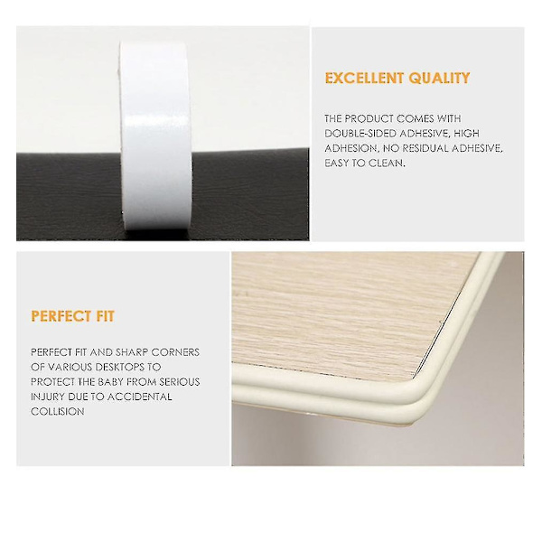 Baby Sikkerhetsbord Desk Edge Guard Strip - 2m Myk Hjørnebeskytter for Barnemøbler Hjørner Gul