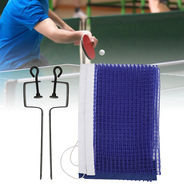 Bärbar enkel polyester tennisbordspingisnät med metallfäste Sportersättningstillbehör Blå