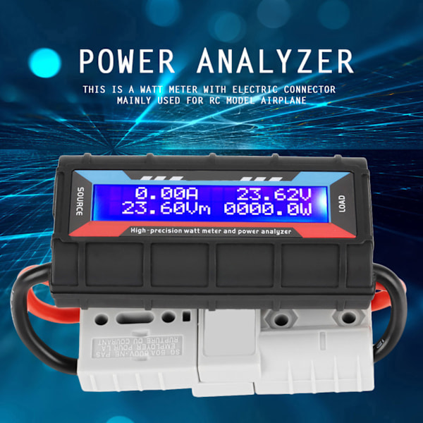 8V~60V Højpræcisions Wattmeter Spændingsamperemeter Strømanalysator til Modelfly (150A)