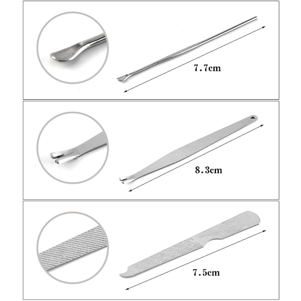 7 stk. rustfrit stål negleklipper, skæreværktøj, trimmer, plejesæt, manicure-sæt, pedicure, tånegle, kunstværktøjssæt
