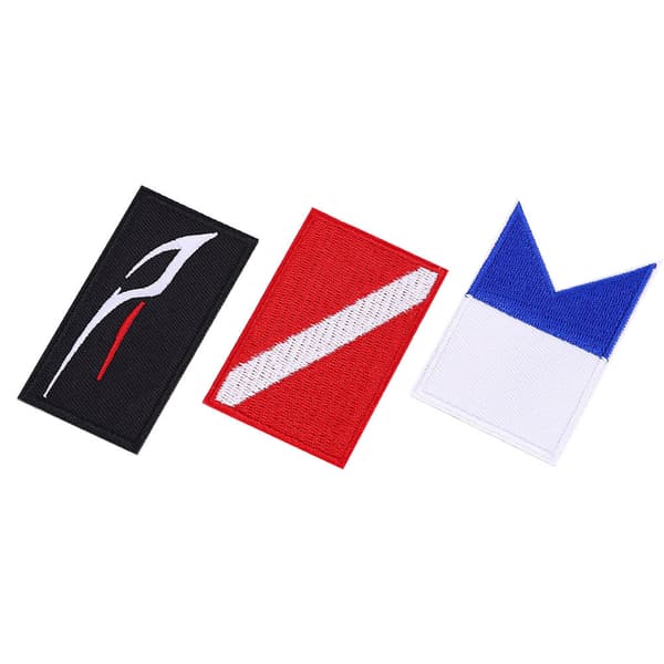 3 stk. Scuba Diving Flag Patch Broderet Dykker Badge DIY Tilbehør til Rygsæk Hat