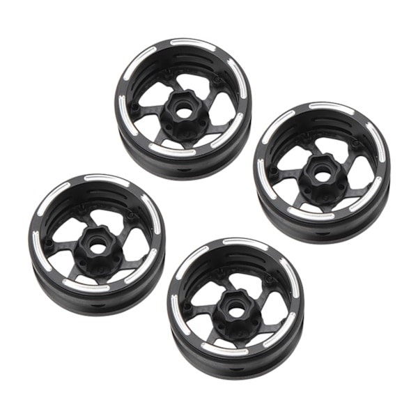4 kpl Hub RC-pyörän vanne 1,9 tuumaa Kauko-ohjattava hiilikuitu musta pyörän vanne Axial 1/10 RC-autolle Tyyppi 1
