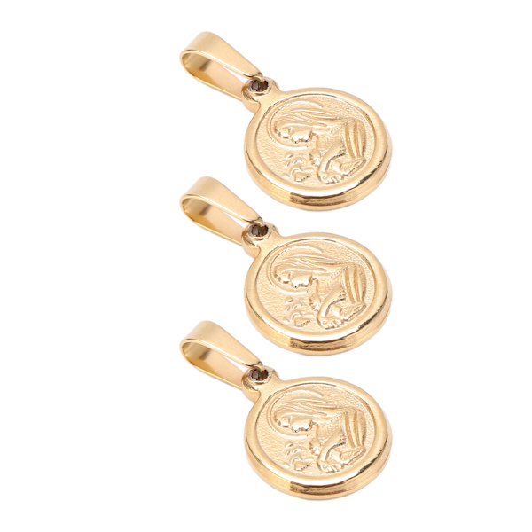3PCS Mini Reliefs Jomfru Maria Anheng Avtakbar Rustfritt Stål Jomfru Maria Halskjede Jomfru Anheng for Religiøs GaveRF22-SP22