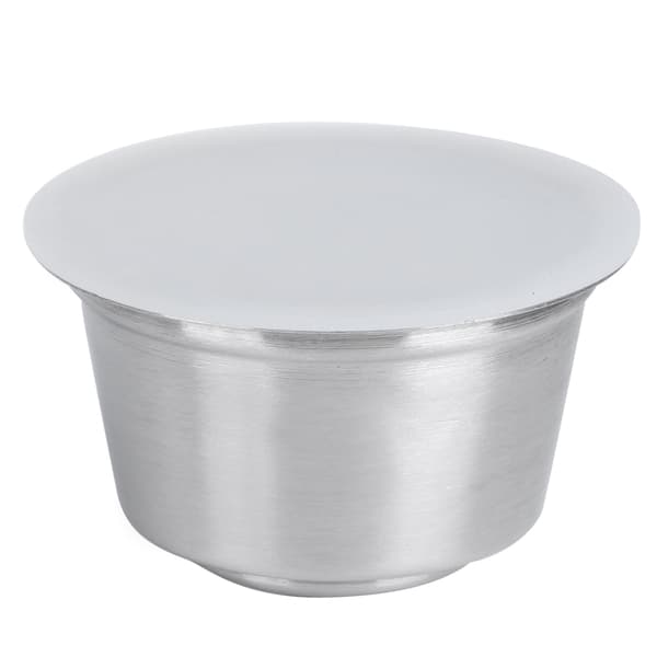 Gjenbrukbar, påfyllbar kaffekapselkopp i rustfritt stål, passer til Dolce Gusto kaffemaskin, hvit
