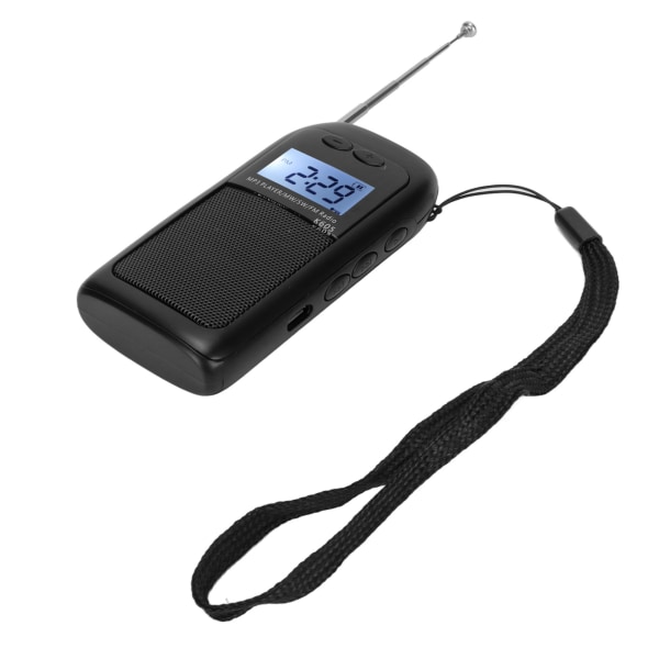 Digital Radio Multifunksjon FM MW SW Full Band støtter MP3-avspillingsformat Lommeradio for jogging og trening