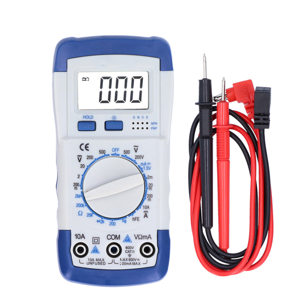 830L digitalt displaymultimeter, fullstendig beskyttet mot forbrenning, summertest, på og av, kompakt spennings- og strømtester