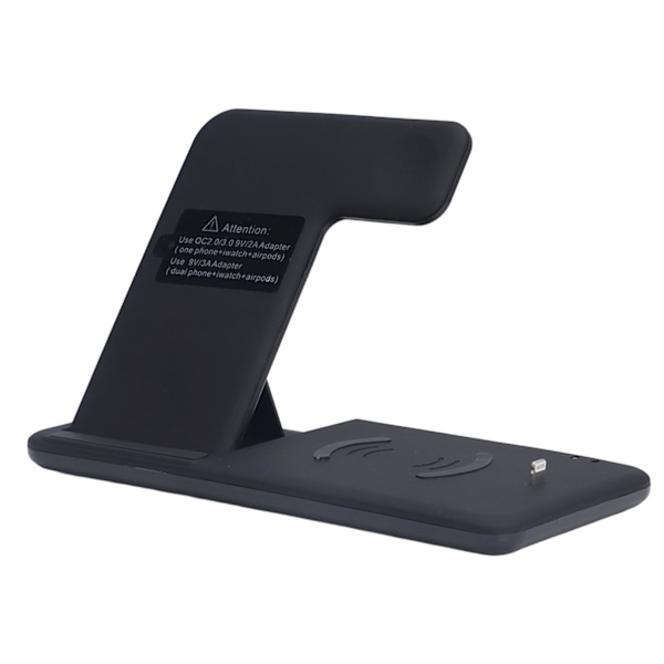 4 i 1 trådløs lader Qi-sertifisert trådløs ladestasjon for IPhones for IOS Watch Black