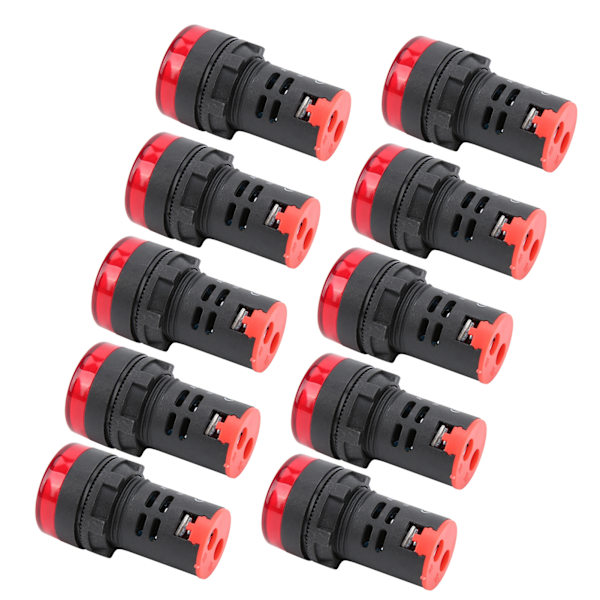 10 st AD16-22DS hög ljusstyrka röd LED-signallamp LED-indikatorlampa för signalindikering AC220V