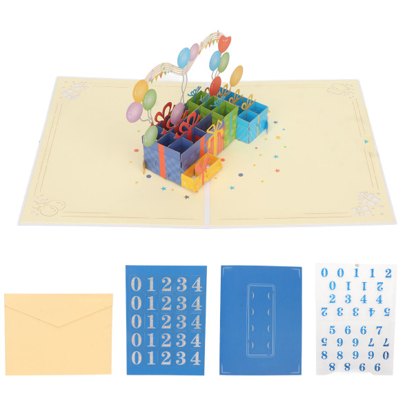 3D-onnittelukortti Tee itse hieno kaunis 3D-syntymäpäiväkortti kirjekuorinumerokorteilla