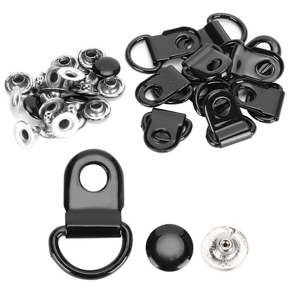100 set skosnören krok DRing öljett spänne mässing sko läder DIY nitverktyg blank svart 9x22mm