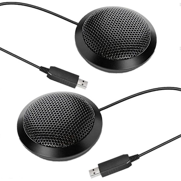 2 st Mini Konferensmikrofon Bärbar USB Datormikrofon Stereo Laptopmikrofon Liten Datormikrofon Rundstrålande Mikrofon USB-mikrofoner För