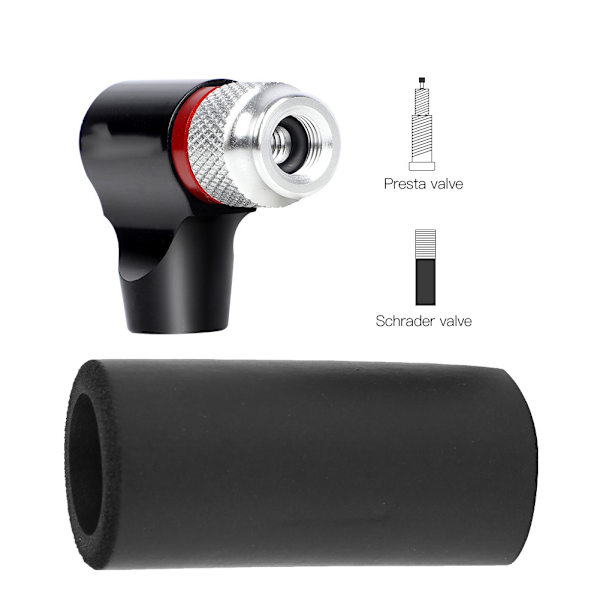 Aluminiumlegering Svart Cykel CO2-däckpump Schrader/Presta-ventil Universal Bärbar Cykelpump Cykelutrustning