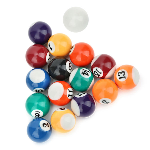 16 STK 32MM Miljøvenlig Resin Mini Børne Billardbold Legetøj Poolbord tilbehør