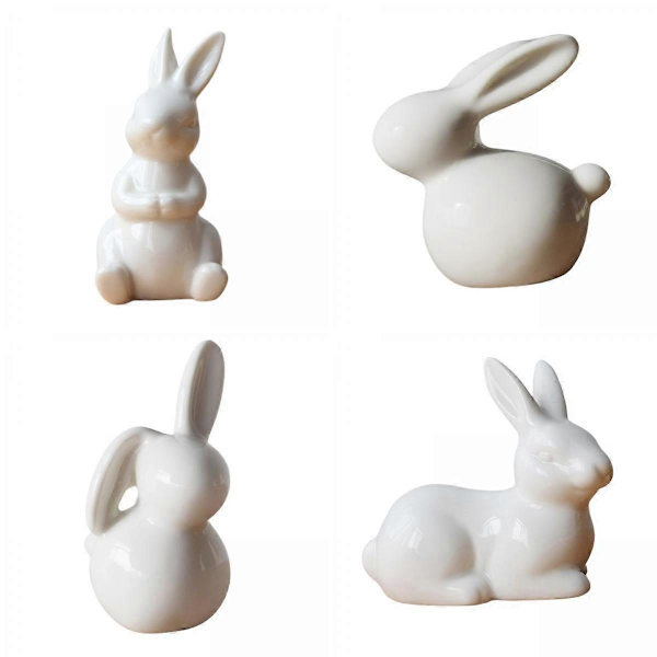 Modern Keramisk Kanin Figur Påsk Staty Hem Bokhylla Dekor Hantverk