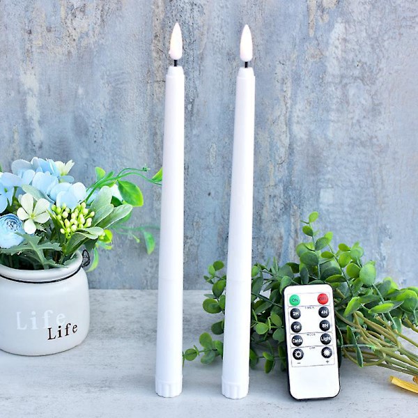 Set med 2 elektriska ljus med fjärrkontroll för dekoration, justerbar ljusstyrka, inredning, 2*27cm, fungerar med 2 AAA-batterier (ingår ej)