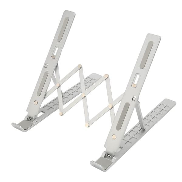 Bærbar computerstativ i aluminiumslegering, mini foldbart, 10 niveauer justering, hul varmeafledning, bærbar holderforhøjer