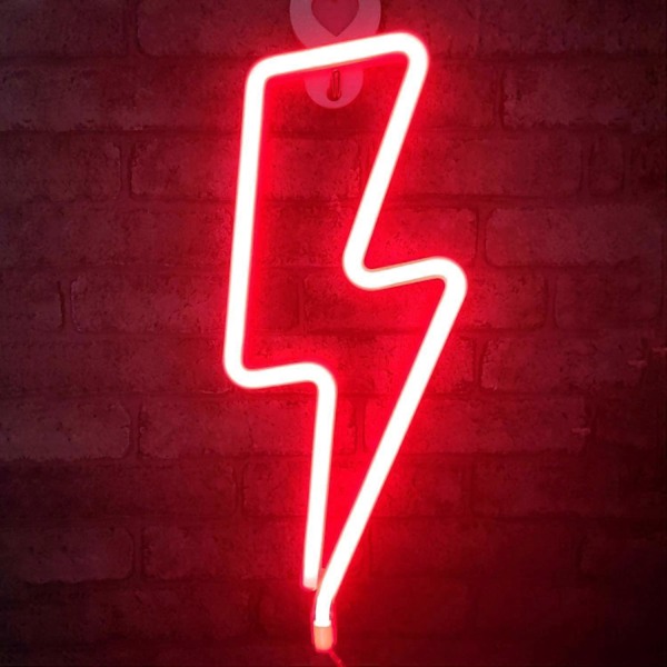 Neon Nattlampa, LED Blixt Skylt Dekorationslampa, Väggdekor för Jul, Födelsedagsfest, Barnrum, Vardagsrum, Bröllopsfestdekoration