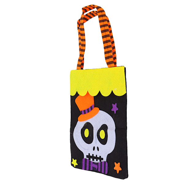 Halloween-kasse i non-woven-stoff, godteri eller knep, hjemmedekorasjon, oppbevaringsrekvisitt, håndveske (skalle)