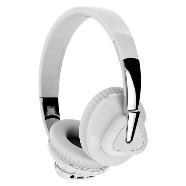 Bluetooth-headset, tung bas, stereo, bløde, komfortable trådløse Bluetooth-hovedtelefoner til computer, mobiltelefon, hvid