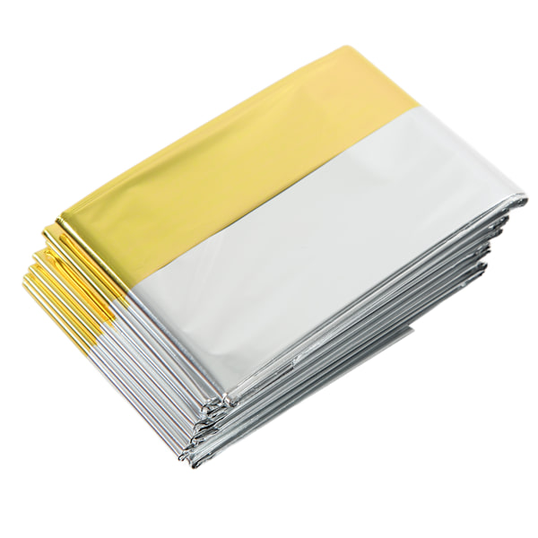 3PCS Nödfiltar Guld Silver 2 Färg Reflekterande Termisk Filt Vattentät Nöd Sovsäckar 130x210cm