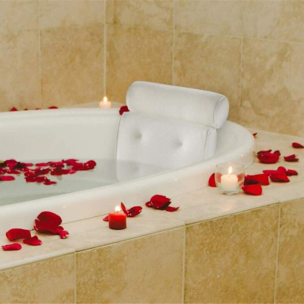 Badepude Spa Badekarpude Blød Komfortabel med skridsikker sugekop 3D Mesh Badepude