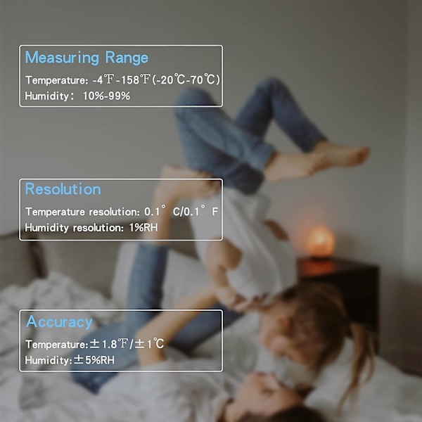 2 Set inomhustermometrar digitala hygrometrar rumstermometrar hygrometrar luftfuktighetsmätare med bakgrundsbelysning för sovrum, barnkammare, vinkällare, Fl