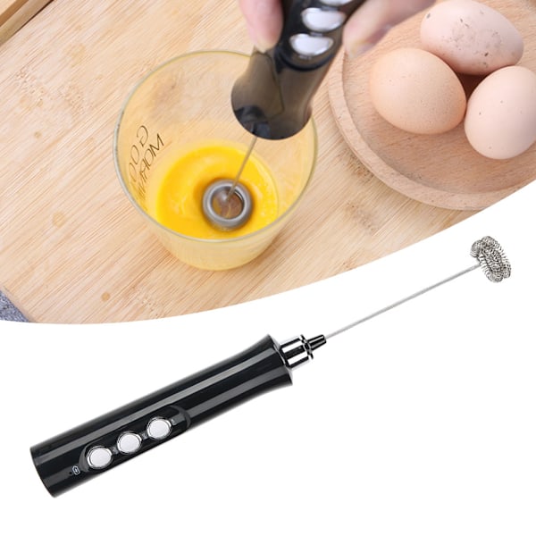 Elektrisk melkeskummer håndholdt automatisk eggvisp melkeshaker USB-lading